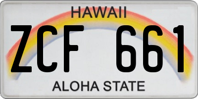 HI license plate ZCF661