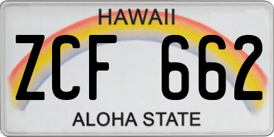 HI license plate ZCF662