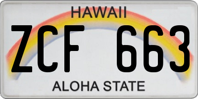HI license plate ZCF663