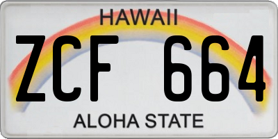 HI license plate ZCF664