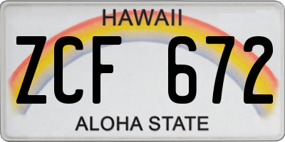 HI license plate ZCF672