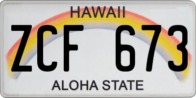HI license plate ZCF673