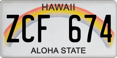 HI license plate ZCF674