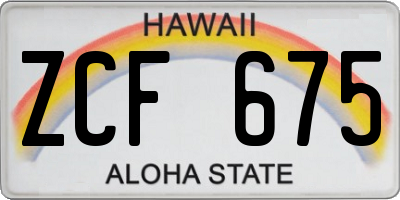 HI license plate ZCF675