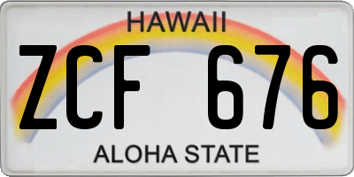 HI license plate ZCF676