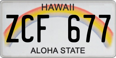 HI license plate ZCF677