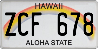 HI license plate ZCF678