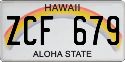 HI license plate ZCF679