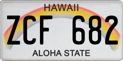 HI license plate ZCF682