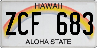 HI license plate ZCF683