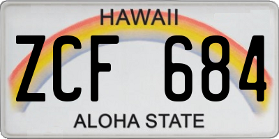 HI license plate ZCF684