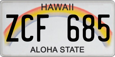 HI license plate ZCF685