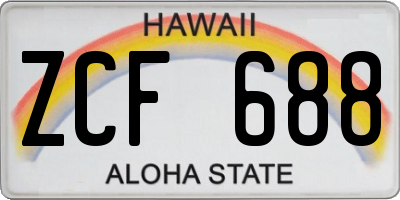 HI license plate ZCF688