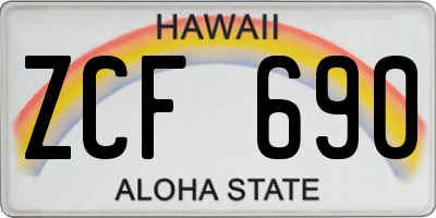 HI license plate ZCF690