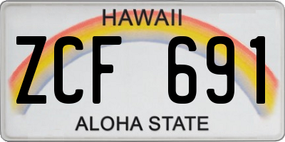 HI license plate ZCF691