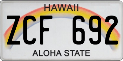HI license plate ZCF692