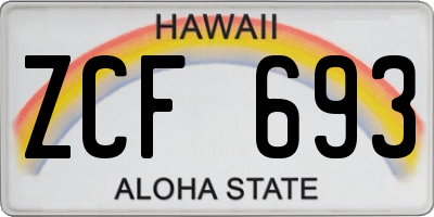 HI license plate ZCF693