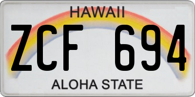 HI license plate ZCF694