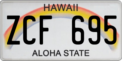 HI license plate ZCF695