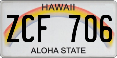 HI license plate ZCF706