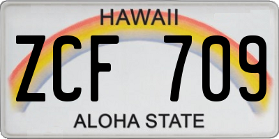 HI license plate ZCF709