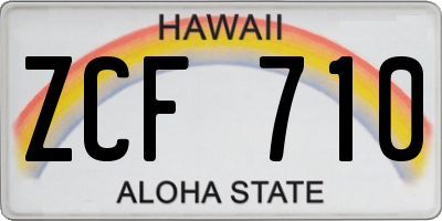 HI license plate ZCF710