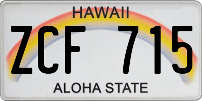 HI license plate ZCF715