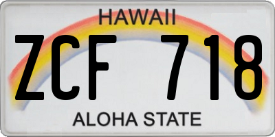 HI license plate ZCF718