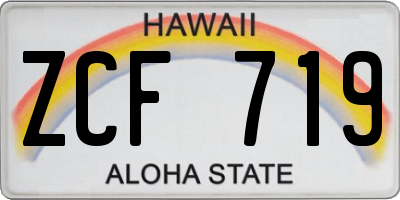 HI license plate ZCF719