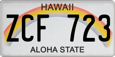 HI license plate ZCF723