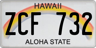 HI license plate ZCF732