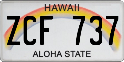 HI license plate ZCF737