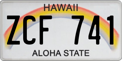 HI license plate ZCF741