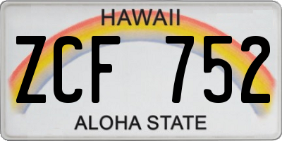 HI license plate ZCF752