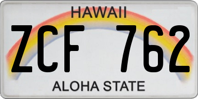 HI license plate ZCF762
