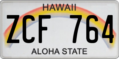 HI license plate ZCF764