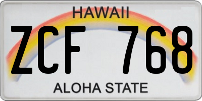 HI license plate ZCF768