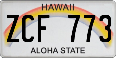 HI license plate ZCF773