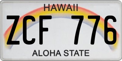 HI license plate ZCF776