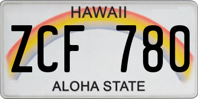 HI license plate ZCF780