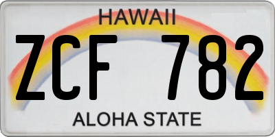 HI license plate ZCF782