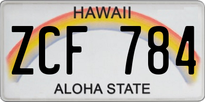 HI license plate ZCF784