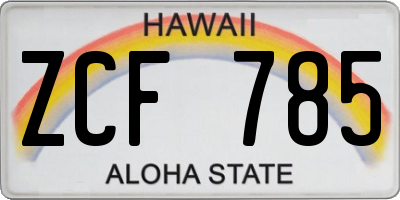HI license plate ZCF785