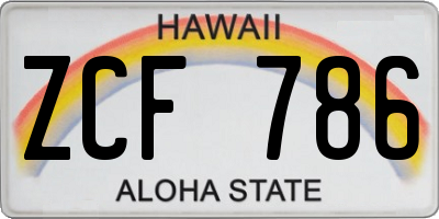 HI license plate ZCF786