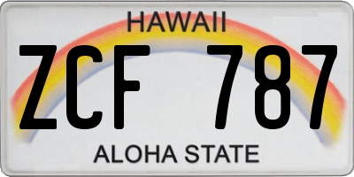 HI license plate ZCF787