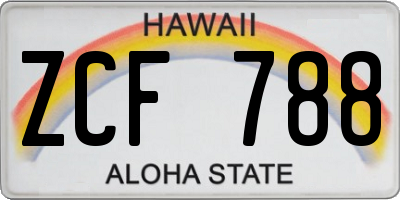 HI license plate ZCF788