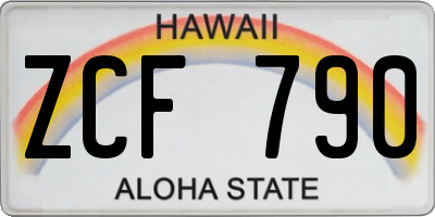 HI license plate ZCF790