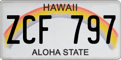 HI license plate ZCF797