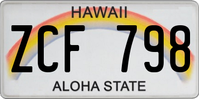 HI license plate ZCF798
