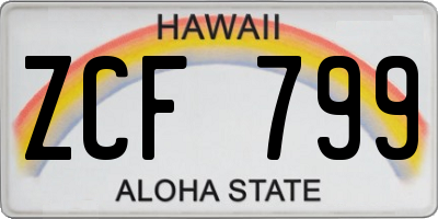 HI license plate ZCF799